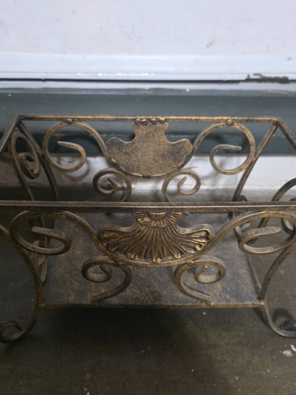 Ornate Vintage Filigree Brass Tone Magazine Book Mail Rack 7  1/2' x 12"